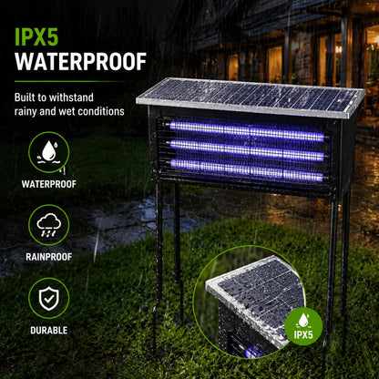 JOYINLED Outdoor Solar Bug Zapper - 3-in-1 Waterproof Mosquito Killer Lamp