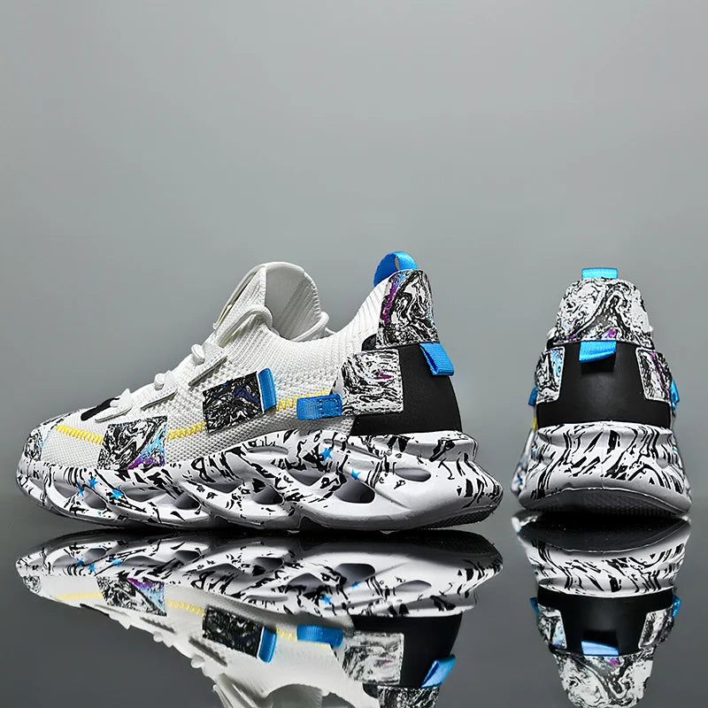 Breathable Designer Print Sneakers