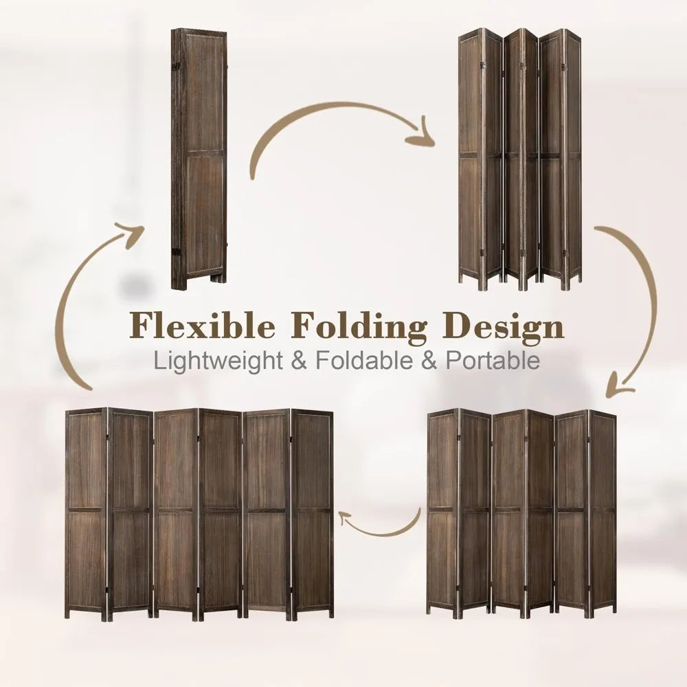 6 Panel Room Divider Screen
