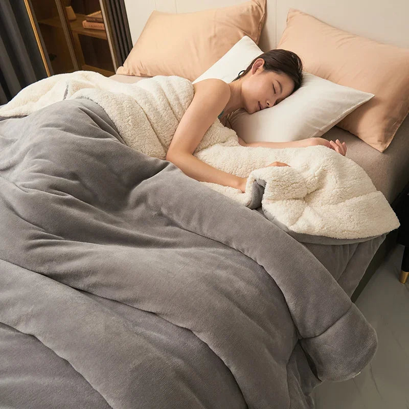 Plush Thick Double Layer Fleece Blanket