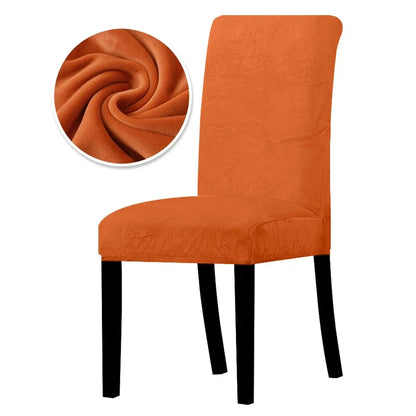 Luxurious Soft Velvet Stretch Chair Covers – Universal Slipcover Protector for Dining Room, Hotel & Office