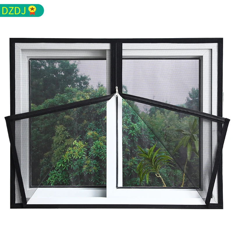 Window Mesh with zipper Self-adhesive Attachment