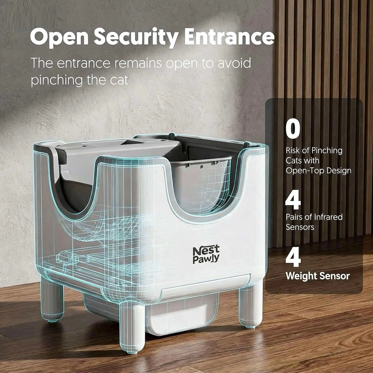 2026 NestPawly M07 Open-Top Self-Cleaning Automatic Cat Litter Box