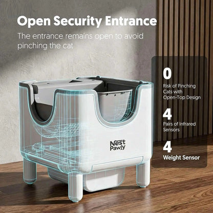 2026 NestPawly M07 Open-Top Self-Cleaning Automatic Cat Litter Box