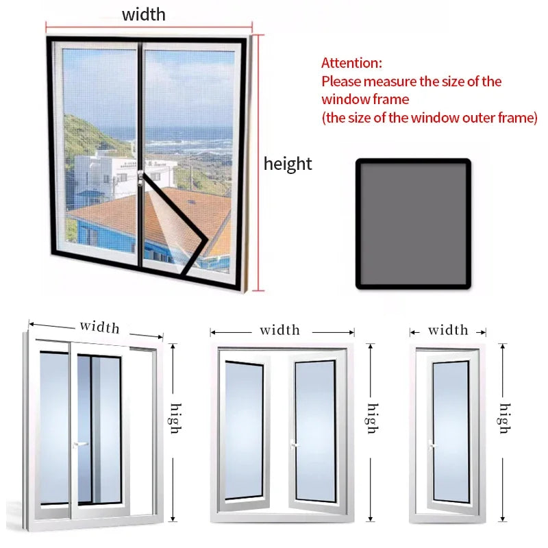 Zippered Window Mosquito Mesh Screen