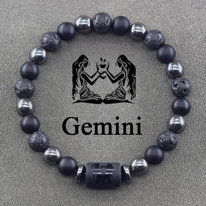 12 Zodiac Sign Constellation Beaded Charm Bracelet