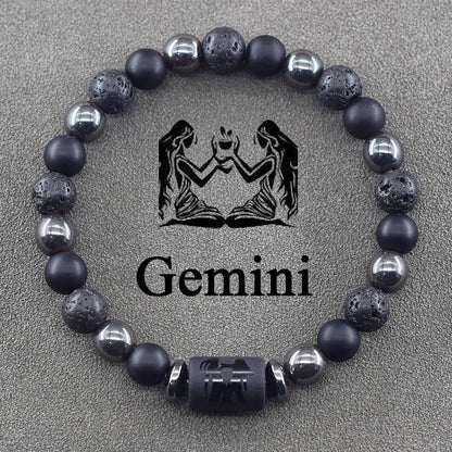 12 Zodiac Sign Constellation Beaded Charm Bracelet