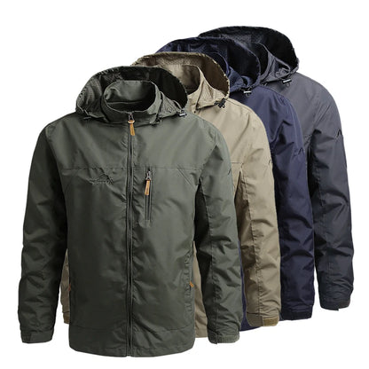 Men's Tactical Waterproof Windbreaker Outdoor Hooded Jacket
