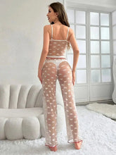 See Through Cherry Print Pajama Set