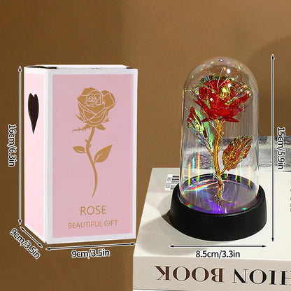 Artificial Eternal Rose LED Light in Glass Cover