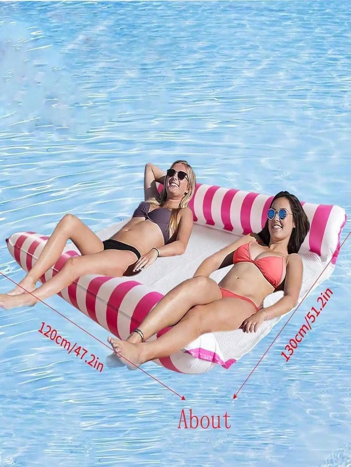 2-in-1 Inflatable Water Hammock & Double Pool Float Lounger