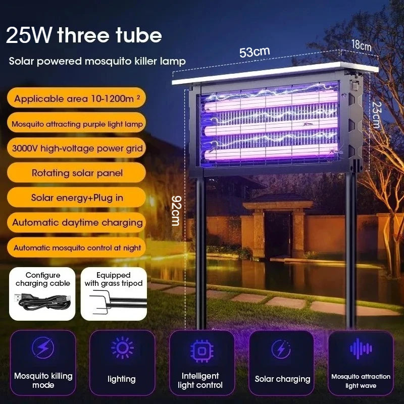 Solar Outdoor Waterproof LED Mosquito Bug Zapper