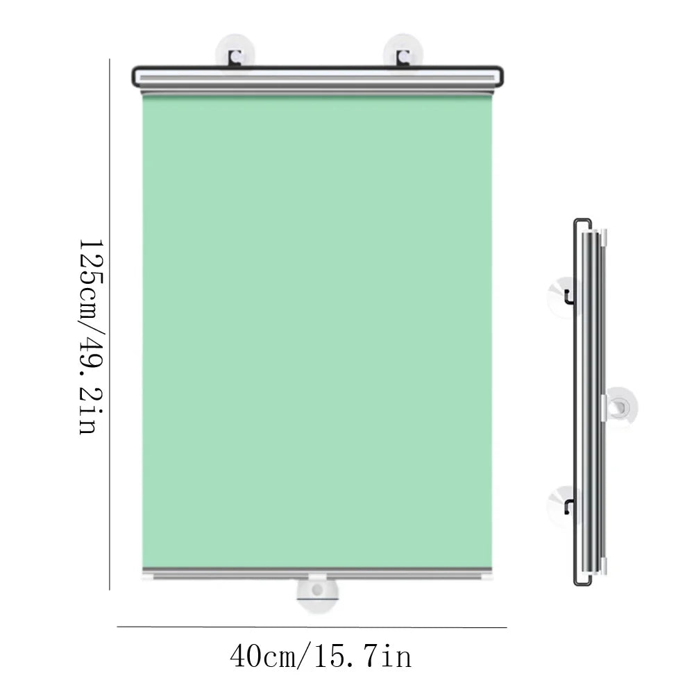 Retractable Full Blackout Cordless Roller Blinds - No-Drill Window Privacy Sunshade