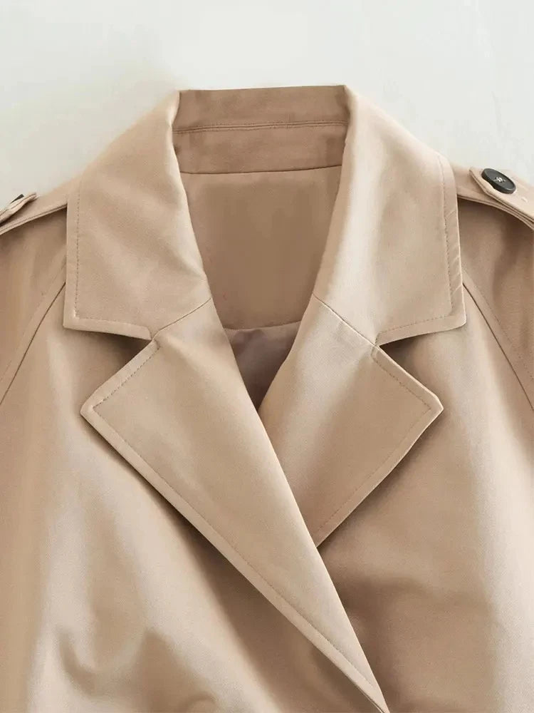 Women's Double-Breasted Sashed Jacket