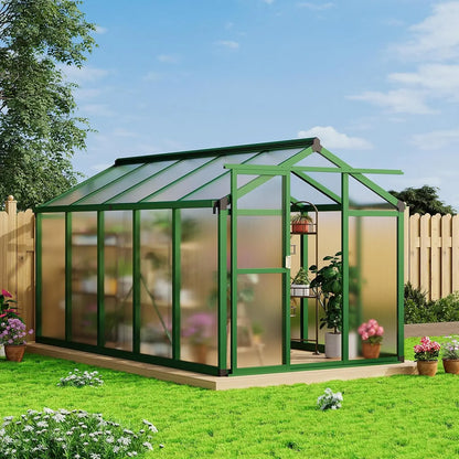 6x10 FT Heavy-Duty Walk-In Polycarbonate Outdoor Greenhouse