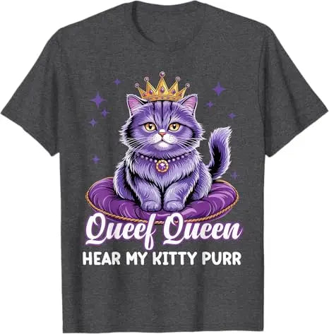 Funny "Queef Queen Cat" Adult Humor Graphic T-Shirt