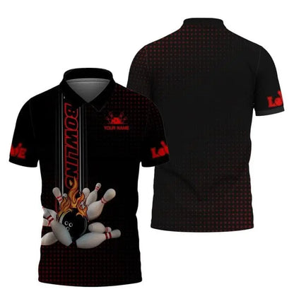 Custom Name Bowling Graphic Polo Shirt