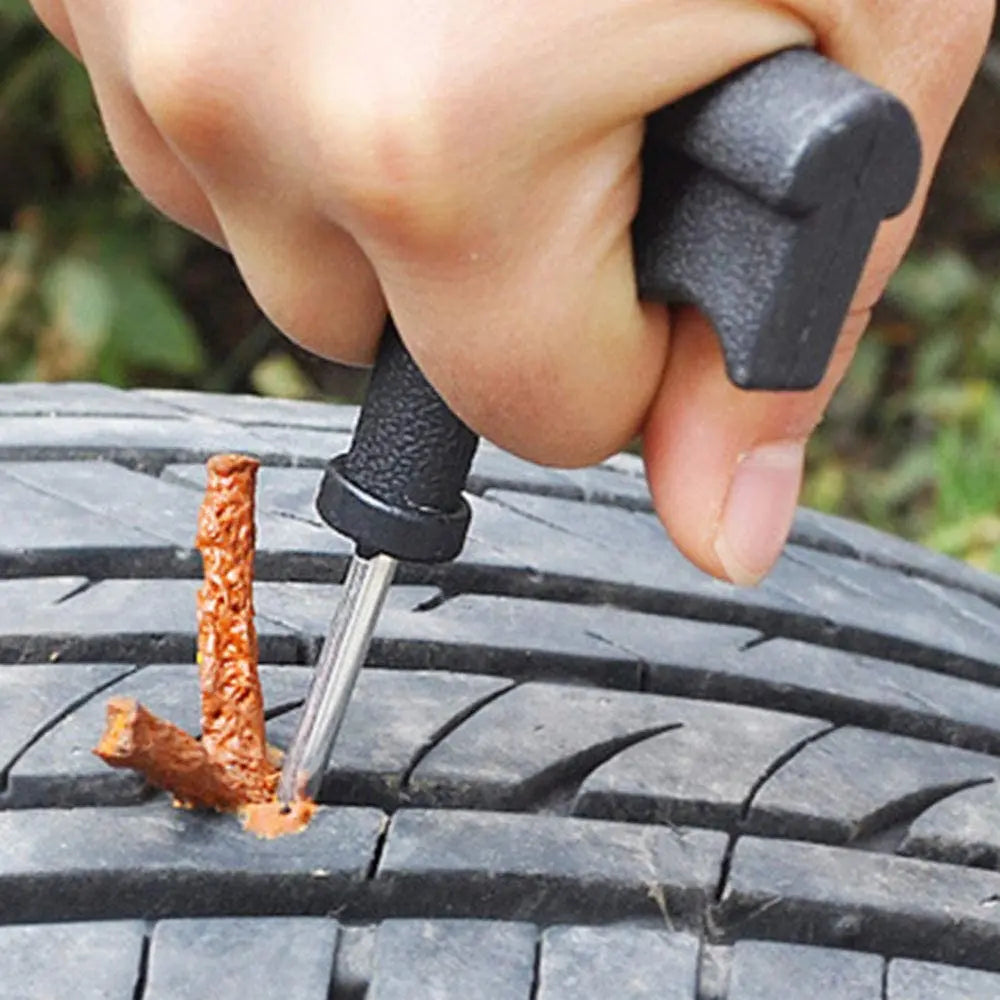 Tubeless Car Tire Repair Tool Kit with Rubber Strips