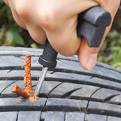 Tubeless Car Tire Repair Tool Kit with Rubber Strips
