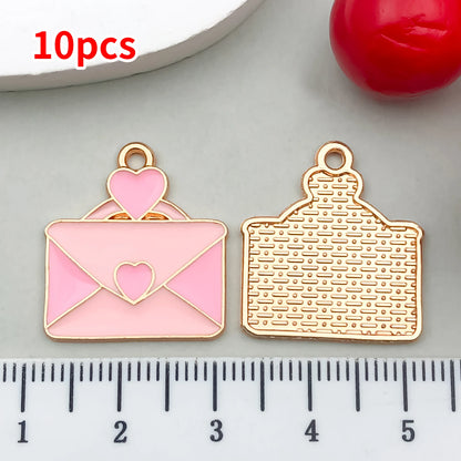 10-20 Piece Valentine's Day Mixed Alloy Flower Charms Set - DIY Jewelry Making Pendants