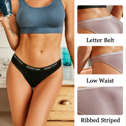 FINETOO 4Pcs Cotton Breathable Panties