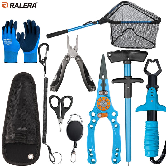 Aluminum Fishing Pliers & Landing Net Tackle Set