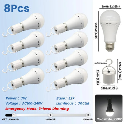 Rechargeable Emergency LED Light Bulb E27 – 1500mAh Power Outage Battery Backup Lamp