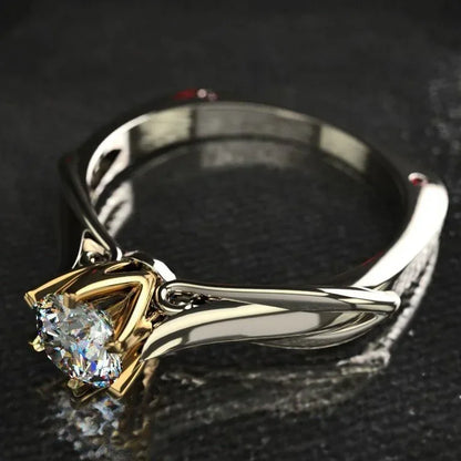 18K Gold Moissanite Cocktail Ring – Elegant Gemstone Wedding & Engagement Jewelry