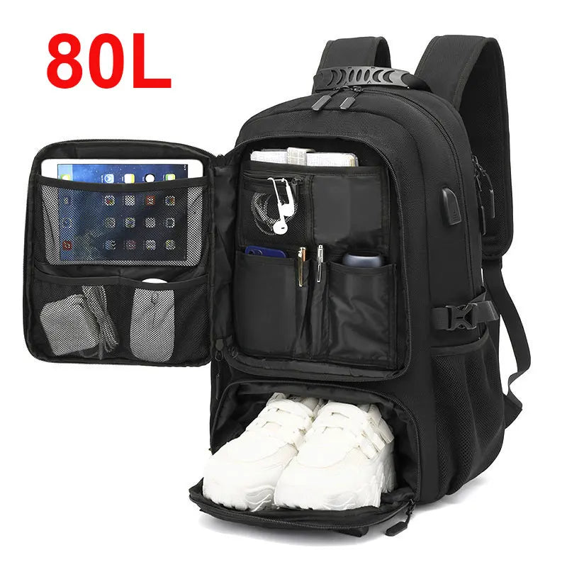 Large Capacity Waterproof Travel & Business Laptop Backpack (50L/60L/80L)