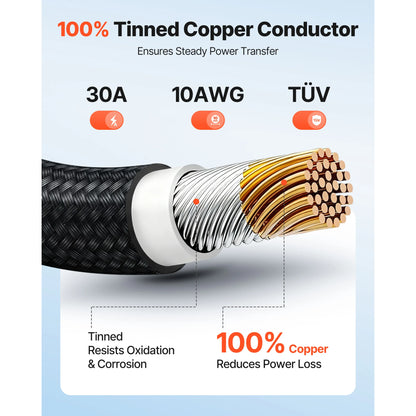 VEVOR 10AWG Solar Panel Extension Cable with MC4 Connectors