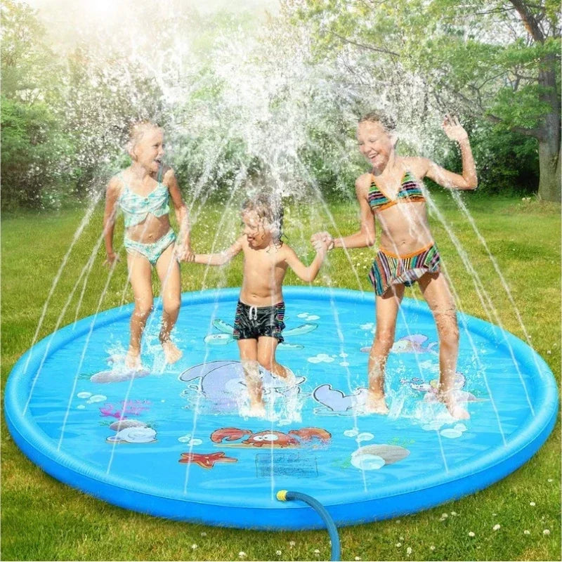 Kids Inflatable Water Sprinkler Splash Pad - Outdoor Lawn & Pool Play Mat