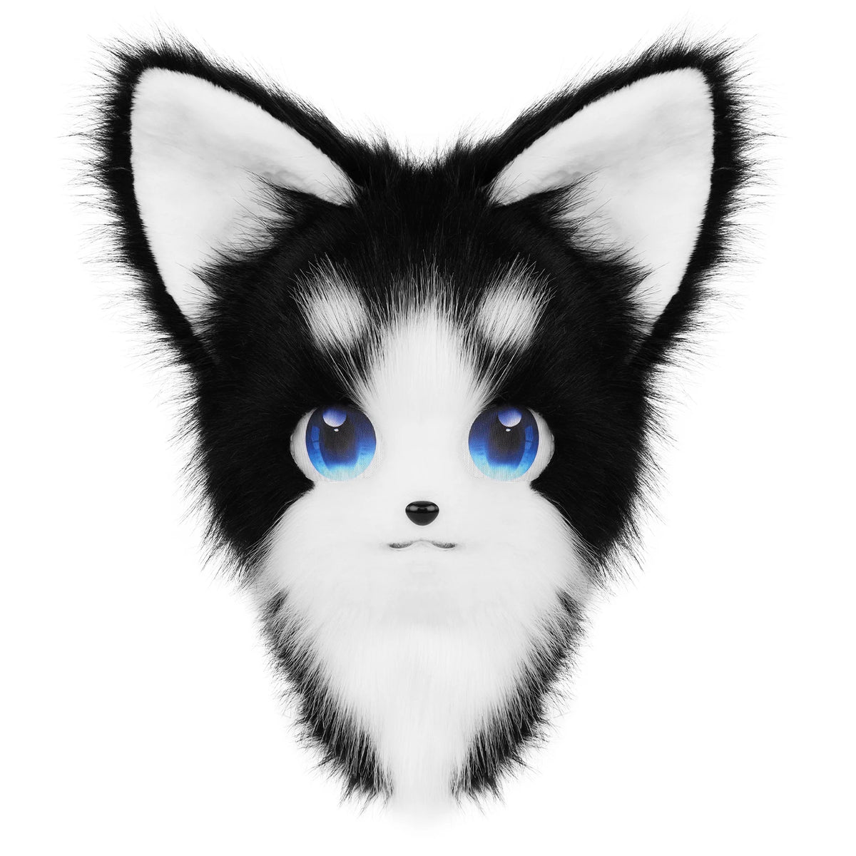 Animal Furry Fursuit Head Mask - Plush Cat & Fox Cosplay Prop