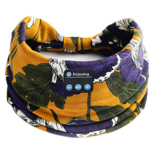 Wireless Bluetooth Floral Print Headband Headphones with Headset Microphone