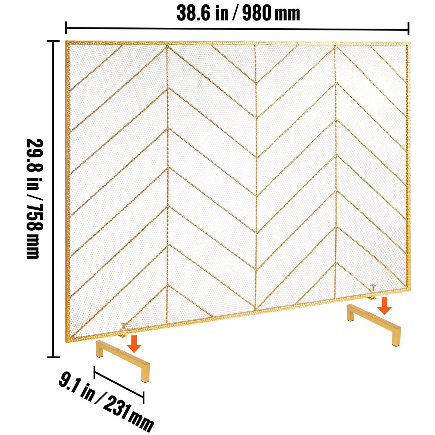 SucceBuy Fireplace Screen with Door Iron