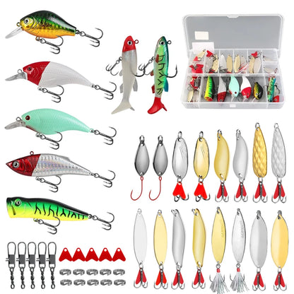 TAIYU Multi-Piece Fishing Lures & Tackle Kit with Soft & Hard Baits