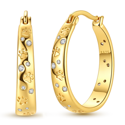 925 Sterling Silver CZ Zircon Gold-Plated Hoop Earrings – Sparkling Minimalist Jewelry