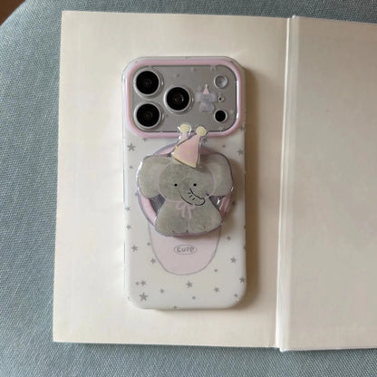 Magnetic Bow & Elephant Pattern Case for iPhone
