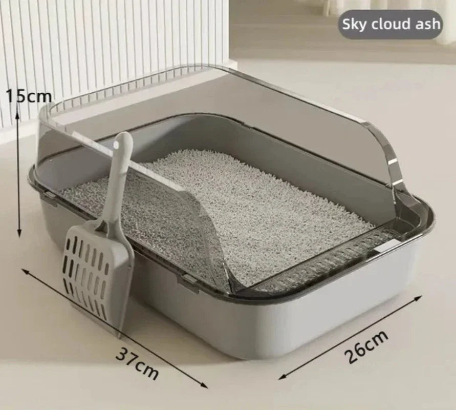 Semi-enclosed Splashproof Cat Litter Box
