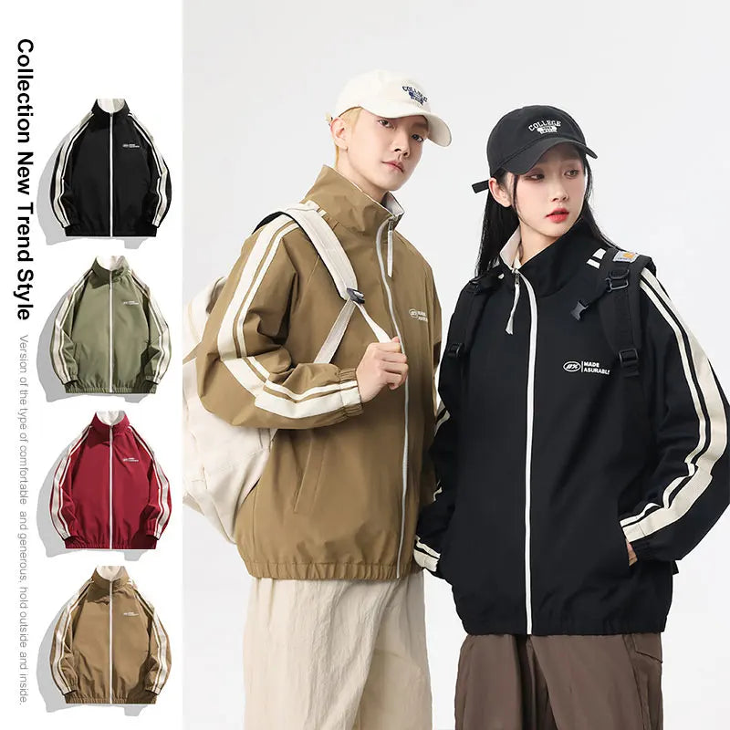 Unisex Reversible Outdoor Windproof Jacket – Splashproof Double-Sided Coat