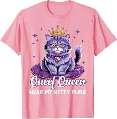 Funny "Queef Queen Cat" Adult Humor Graphic T-Shirt