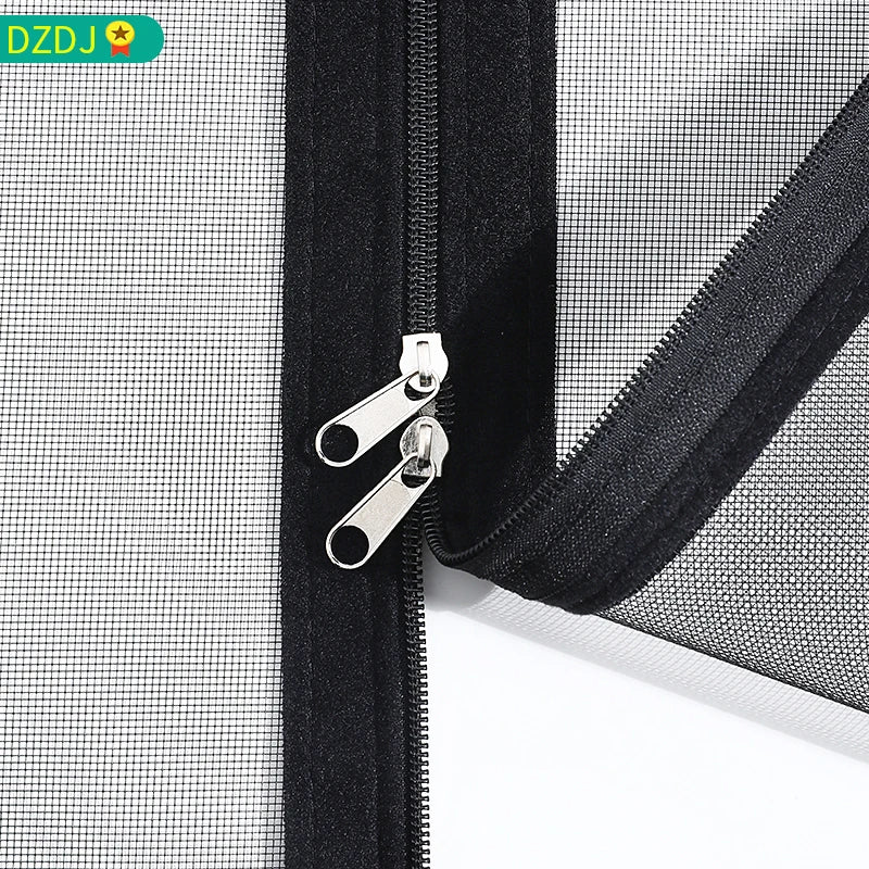 Window Mesh with zipper Self-adhesive Attachment