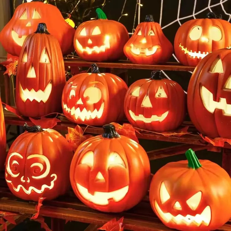 LED Illuminated Halloween Jack-o'-Lantern Pumpkin Light Decoration