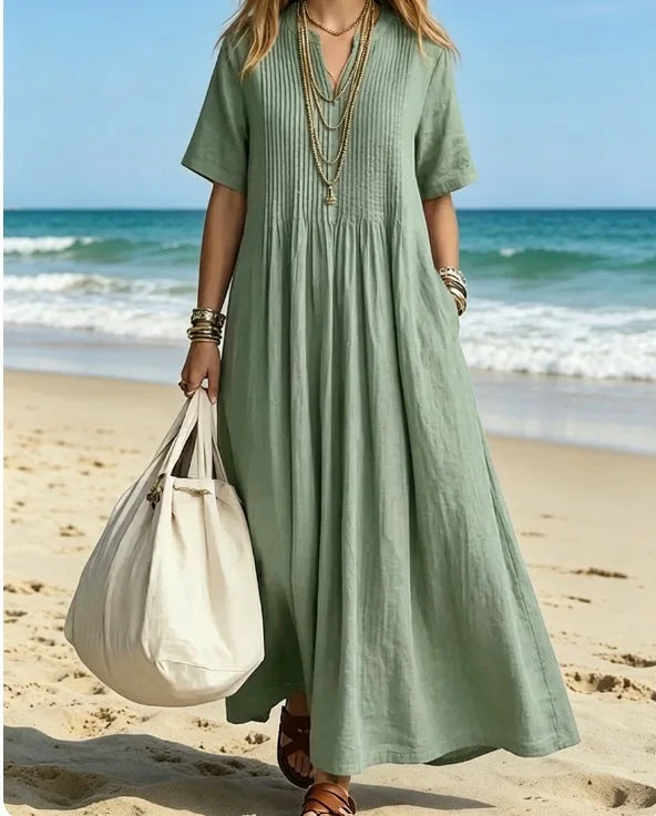 Women's Elegant A-Line Mesh Accent Dress