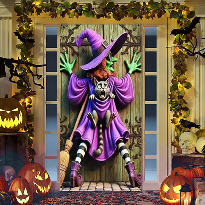 Spooky Ghostly Clown Door Curtain Backdrop