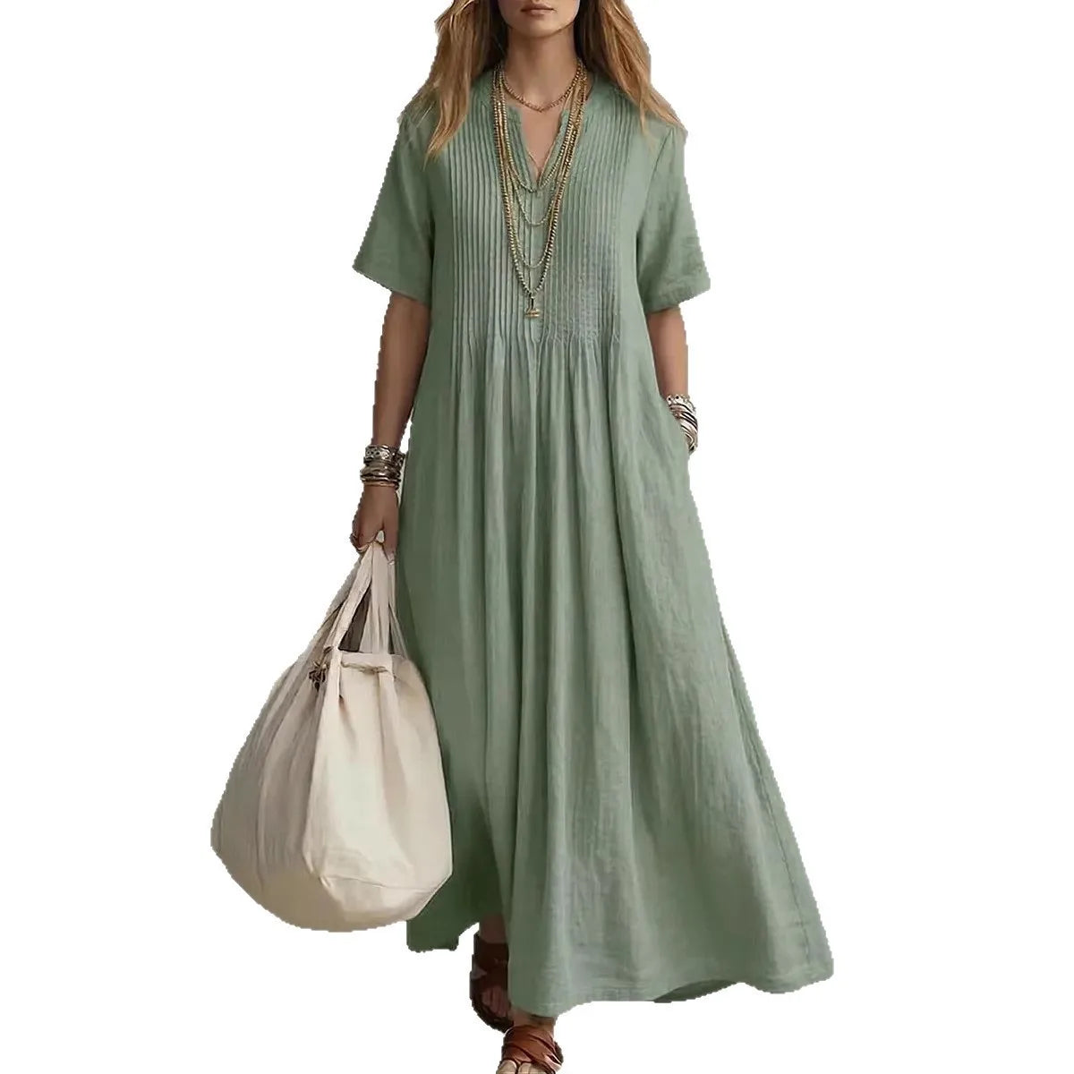 Women's Elegant A-Line Mesh Accent Dress