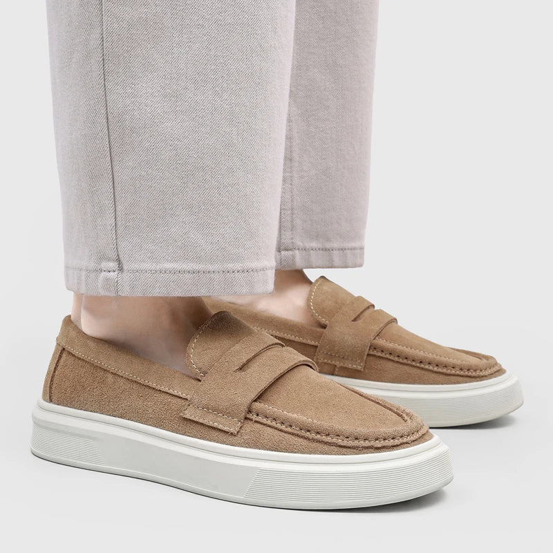 DIMANYU Men's Genuine Leather Slip-On Loafers
