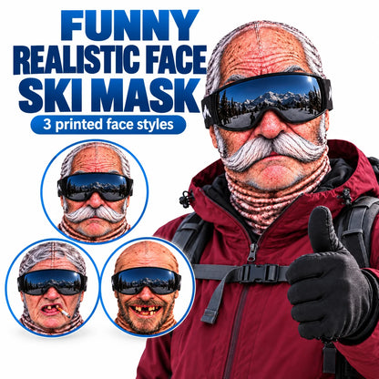 Funny Realistic Old Man Balaclava Thermal Ski Mask