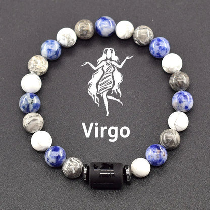 12 Zodiac Sign Natural Bead Bracelet for Men & Women