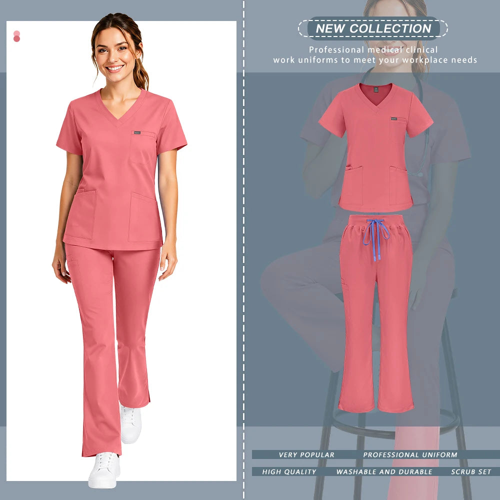 Bioscrubs Women's Ultra-Soft Medical Scrubs Set (Top & Pants)