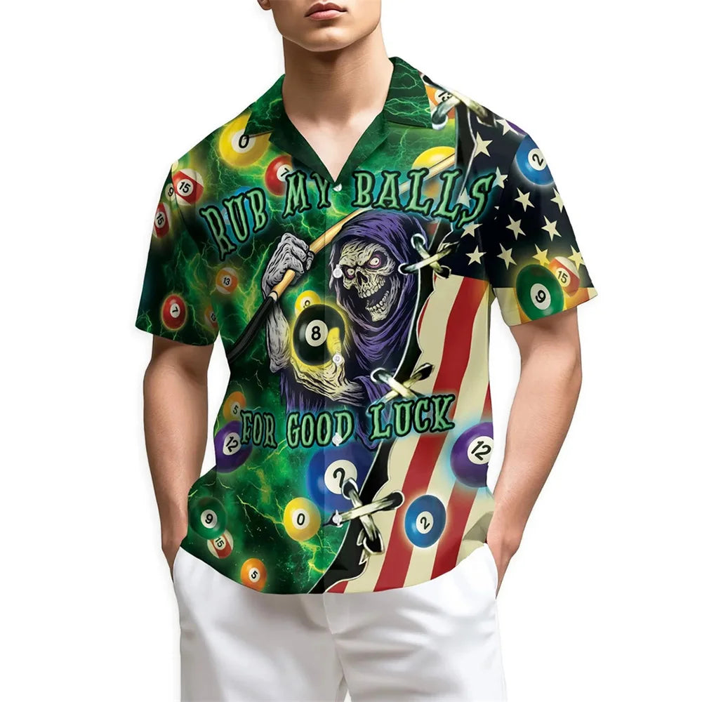 Space Neon Graphic Performance Bowling Shirt